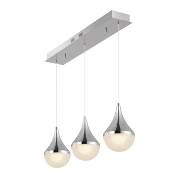 Elyse Teardrop Modern Mid-Century Iron/Acrylic Integrated Linear LED Pendant - JONATHAN Y